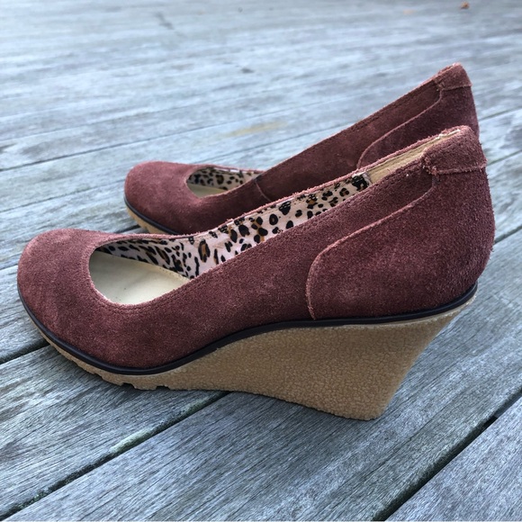 New NWT Kelsi Dagger Brown Suede Rubber Slip On Wedges 7M - Picture 7 of 13